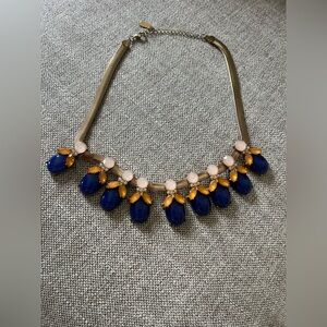 J. Crew Gold and Blue Teardrop Necklace